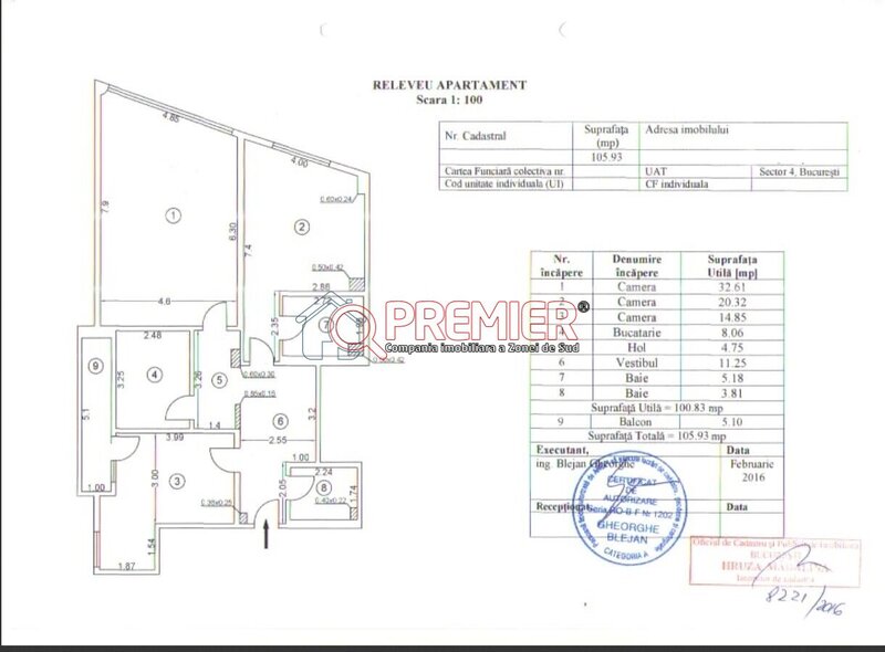 Brancoveanu, 15 min. metrou, vanzare 3 camere 106 mp,